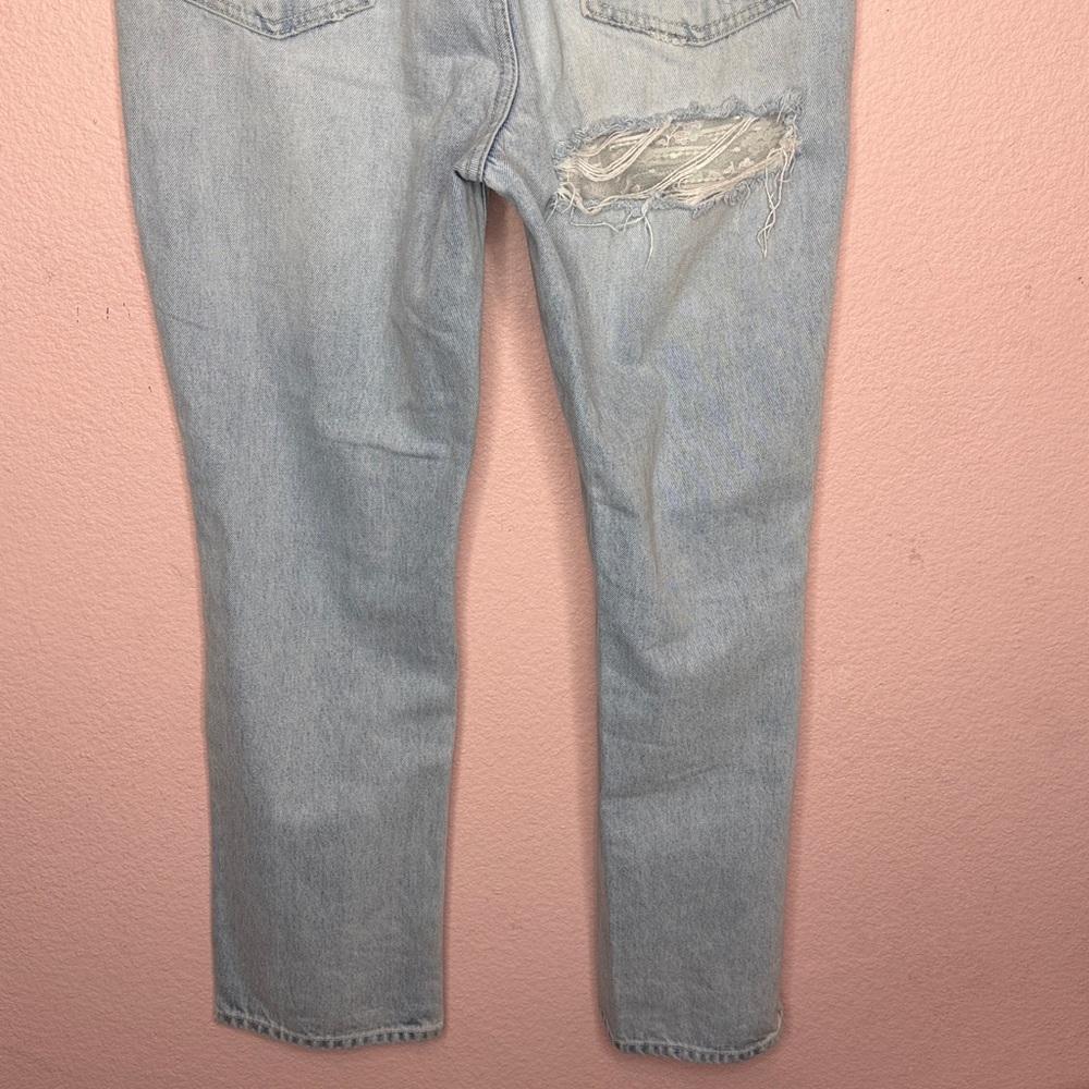 ROLLA’S Original Straight Light Wash High Rise Distressed Cropped Jeans. Size 30 - Picture 9 of 13